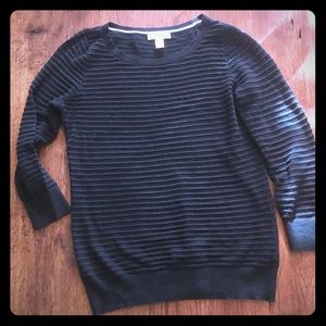 Rope Stitch Boatneck Black Sweater